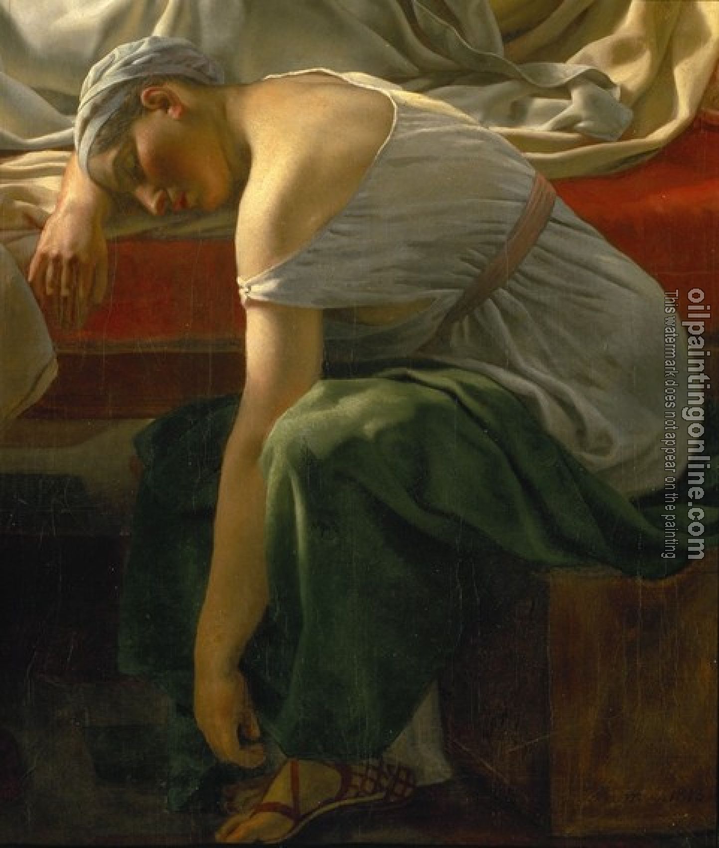 Christoffer Wilhelm Eckersberg - En sovende kvinde i antik dragt